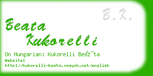 beata kukorelli business card